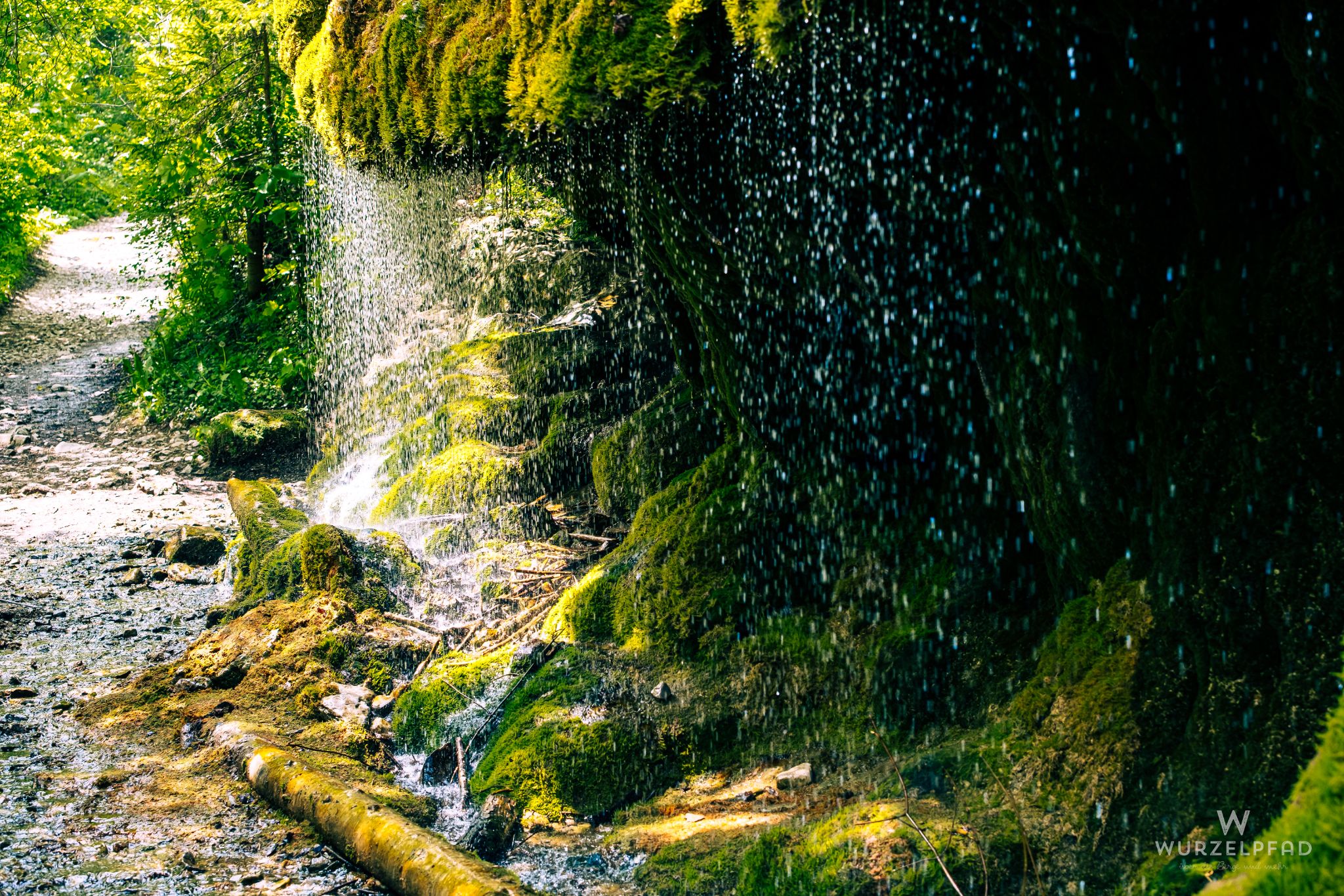 Wasserschleier oberhalb der Schlucht